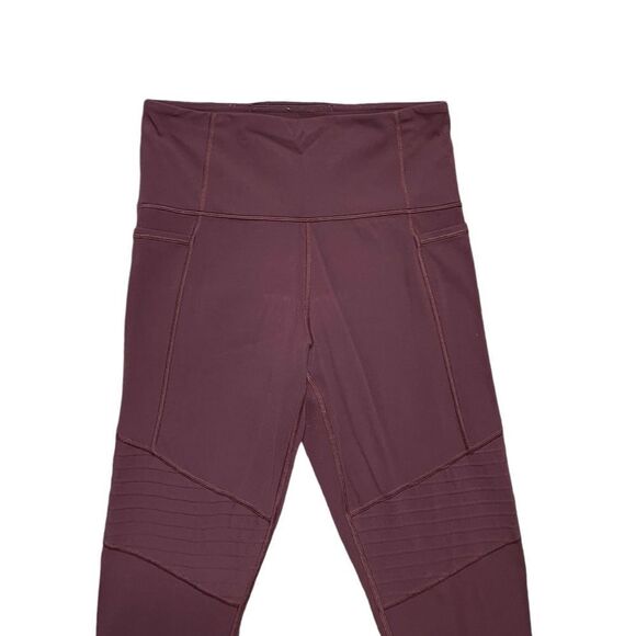 ATHLETA Inclination Moto Tight Maroon Size Medium - Picture 4 of 7